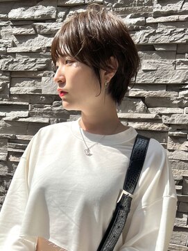 ジアン バイ ミルボン NU茶屋町+(GIEN by milbon) ベビーバング/カールが可愛い王道マッシュショート@田中俊成