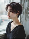 ★グレージュデザインカラーハッシュカットツートンカラーボブ