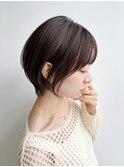 大人ショートボブ前髪あり丸みひし形絶壁丸顔K20241013