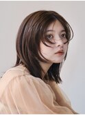 切りっぱなしロブフェイスレイヤーアースカラー【自由が丘】