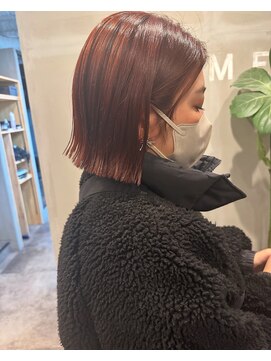 フレーム なんば店(FRAME) ▲オレンジ×ボブ