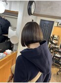 【薬院・今泉carlm/上川美幸】 ミニボブ×オリーブベージュ