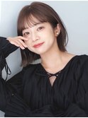 イメチェン　外ハネボブ　美髪　ワイドバング　ミディアム　艶