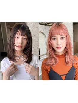 レイヤーカット/顔周りレイヤー/前髪カットで小顔効果◎［レイヤーカット/ショートカット/髪質改善］