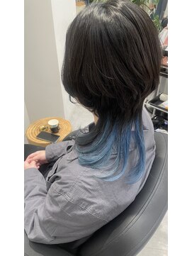 シーンヨコハマ 横浜店(SCENE yokohama) ウルフカット　インナーカラー