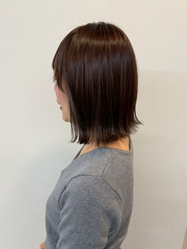 透明感カラー/ココアブラウン/外はねボブ