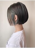 【morio原宿】夏ヘア　ミニボブ　インナーカラーグリーン