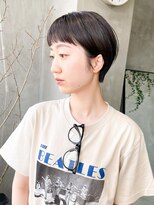 テトヘアー(teto hair)&nbsp;オン眉ショートショートボブ黒髪暗髪スリークベリーショート