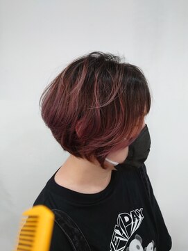 アーシェ 横浜店(A'SHE) ショート ブリーチ ピンク