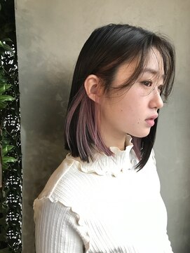 シセイ 青山(SHISEI) インナーカラー/春カラー/ピンクカラー/ぱつっとボブ