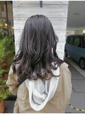 白髪馴染ませハイライト ミディアム