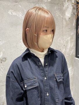 トマト(TOMTO) 【HOSSY】ハイトーンボブ_ショートボブ☆ピンクベージュ