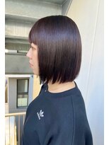 フィーユ(feey)&nbsp;軽めボブ　切りっぱなしボブ　バイオレットブラウン