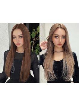 【韓国系の暗髪スタイルも人気♪】カラーの常識を覆す痛まないこだわりのブリーチ技術◎