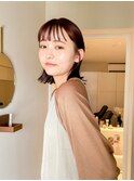 似合わせ小顔ボブ×暖色カラー デザインカラー