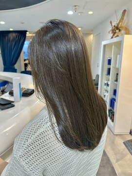 エアー 青山(AIR) ブリーチなしカラーオリーブグレージュ