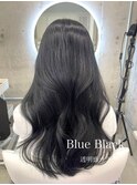 ブリーチなし  透明感暗髪ブルーグレージュブルーアッシュグレー