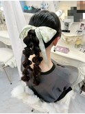 ツインポニー／編みおろしツイン／ヘアセット／参列