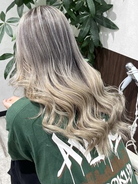 ベルヘアーデザイン 堺東(Belle hair Design) バレイヤージュシャドールーツレイヤーカット韓国風堺東オリーブ