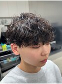 再現性高い波巻きスパイラルパーマ×刈り上げマッシュ