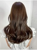 似合わせカットロングおくれ毛韓国ヘアグレージュ_ba565441