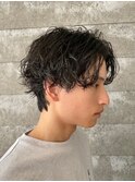 メンズマッシュウルフシャドウパーマメンズパーマ