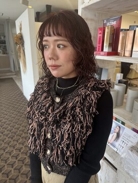 マヤ 昭和店(MYA) 暖色カラーとボブパーマ