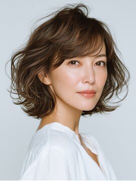 クラゲヘアー/小顔/ココアベージュ/オリーブグレー/川西