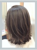 明るめカラーで白髪ぼかし◆ナチュラルウルフ◆40代/50代/60代