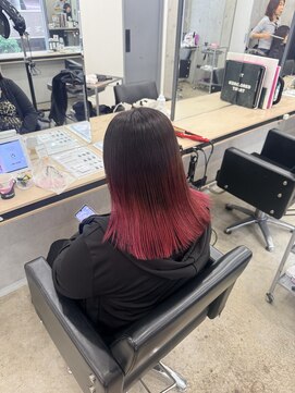 アジールヘア 赤羽(agir hair) 個性派グラデーション◎マゼンタカラー×ブリーチ