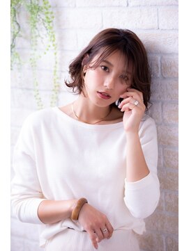 ヘアーアートシフォン 池袋西口店(Hair art chiffon) トリートメントカールとグラデーションカラーの重めふわミディ