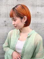 メイクス 表参道(MAKE'S omotesando)&nbsp;ミニボブ オレンジカラー前髪