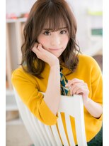 ミック 日暮里店(miq)&nbsp;大人かわいいゆるふわシースルーバング鎖骨ミディアムb1