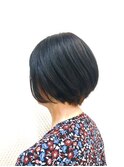 40代50代60代/小顔/グラデーションショート/白髪染め/黒髪