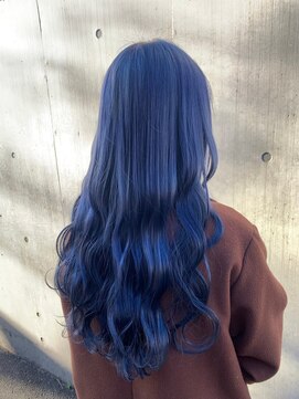 ガリカ シーム(Gallica/SEAM) 【桑原雪音】韓国風派手髪ネイビーブルー/寒色系カラー<原宿>