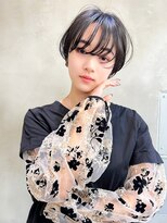 メーヴェ(Mowen)&nbsp;mowen 南堀江　グレージュ×艶髪×シースルーバング