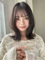 ノイズ キョウト(NOISM Kyoto)&nbsp;小顔外ハネミディアムアッシュ20代30代40代くびれミディ韓国ヘア