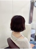 ゆるふわパーマのワンレングスボブ☆