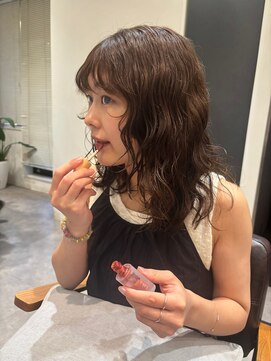 ユーフォリア 青山(Euphoria) 【担当きょうこ】ふんわりパーマ赤み消しアッシュベージュ透明感