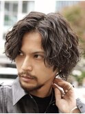 原宿ニュアンスサーフカールメンズパーマメンズボブ緩め30代◆