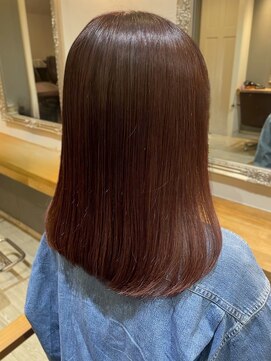【髪質改善トリートメント&縮毛矯正】　Lien　横須賀中央店  セミロング ブラウンベージュ 透明感カラー 髪質改善 艶髪