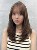 ココアベージュ/オリーブグレー/小顔/黒髪/クラゲヘアー/表参道
