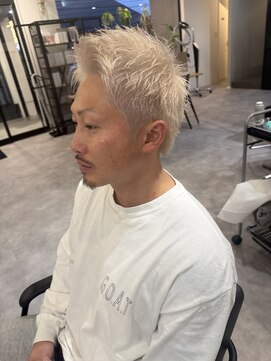 ナンバー(number+) 20代30代40代メンズアップバング清潔感爽やかハイトーン