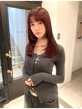 シータ(sheta) 【表参道sheta/riria】ブリーチありカシスレッド