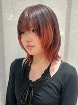 リュミエ ドゥ マッシュ(Lumier de mashu)&nbsp;ミディアムレイヤー/シャギーウルフ/ワインレッド/ボルドー