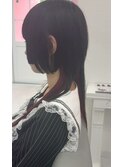 姫カット/レイヤーカット/ロングウルフ/ブラック/ワインレッド