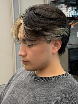 エルマーク 京都駅前(L-MARK) ハイライト/センターパート/メッシュ/ダブルカラー/メンズ