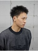 10代20代メンズショートスパイキーツーブロック刈り上げ