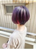 ピンクイヤリングカラー暗めバイオレットグラボブ【BLAZE 大庭】