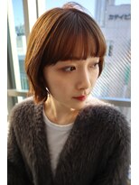 セシルヘアー なんば店(Cecil hair)&nbsp;くびれ外ハネボブ/マロンベージュ/丸みボブ